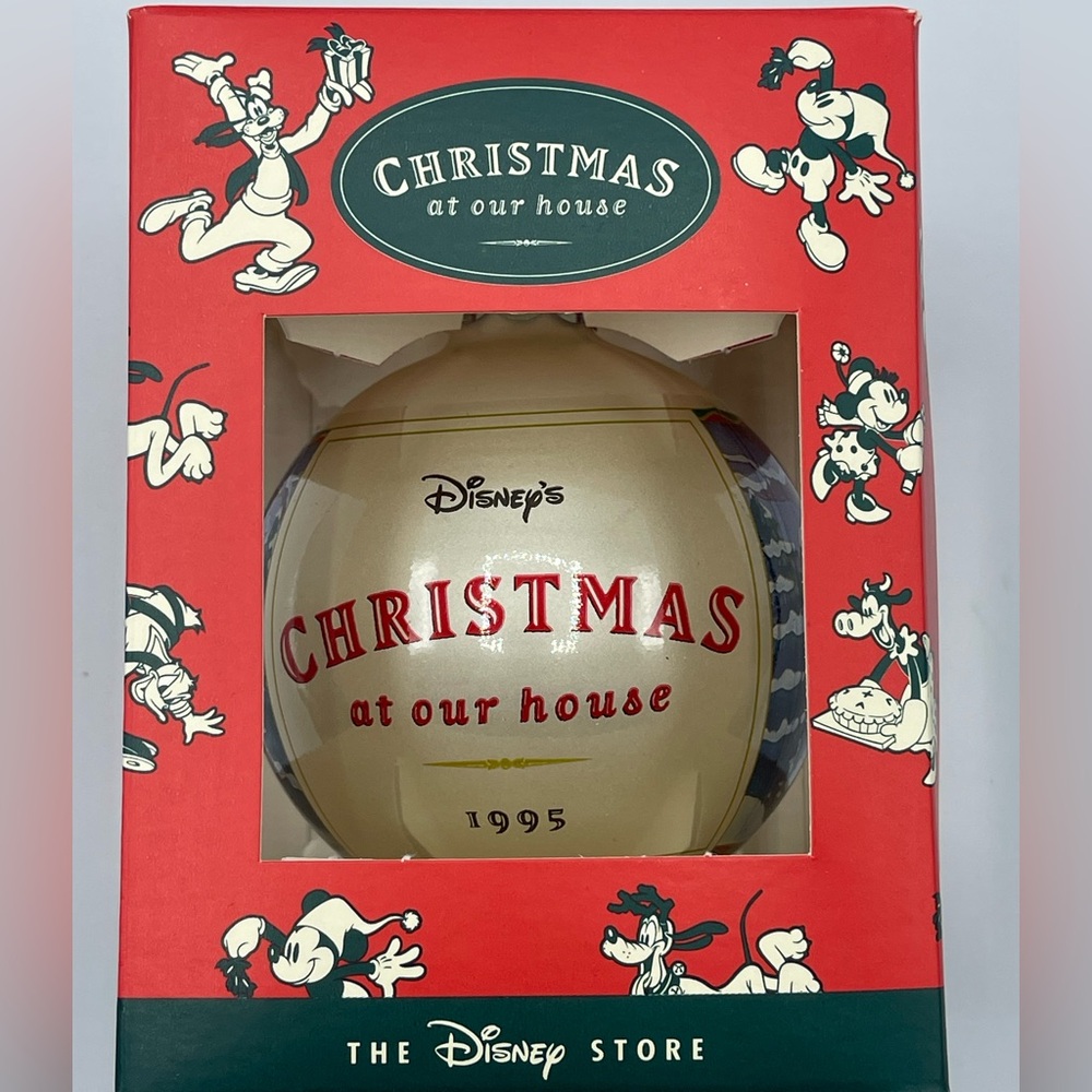 Disney Gold and Red Christmas Ornament 1995